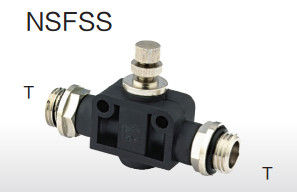 Jakość  Plastic Body Pneumatic Tube Fittings NSFSS Knob Throttle Valve Two Thread Sides Straight Fabryka